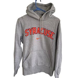 Nike Syracuse Hoodie Sweatshirt Embroidered Small Swoosh Logo Size Small Gray